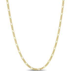 Italian 925 Sterling Silver Figaro Link Chain Necklace - for Men & Women - Available in Sterling Silver or Yellow Gold Plated Sterling Silver - in Widths 2.2mm, 3.8mm, 5.5mm, 8.9mm - Lengths 16 or 18 inches