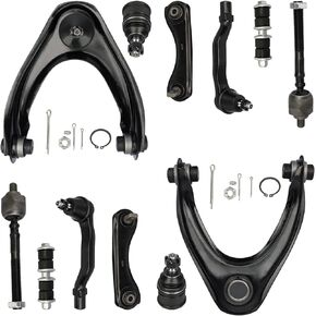 12 Piece Complete Suspension Kit 1996 1997 1998 1999 2000 for Honda Civic Upper Control Arms Non Si Inner & Outer Tie Rod Ends, Lower Ball Joints, Front & Rear Upper Control Arms