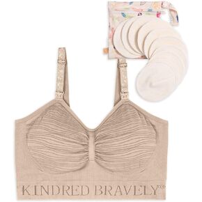 مجموعة حمالة صدر Kindred Bravely Pumping بدون استخدام اليدين مع وسادات صدر عضوية قابلة للغسل، 10 عبوات