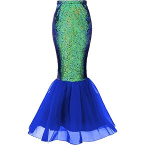 Women Mermaid Costume Sequin Skirt for Party