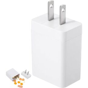 Uonlytech Fake Charger Secret Pill Box Hidden Money Coins Container Case Storage Box for Valuables