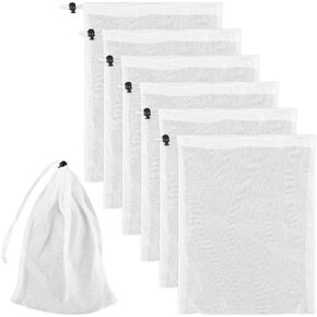 LUTER 12 x 9 Inch Pool Vacuum Mesh Bag, 6pcs Fine Mesh Replacement Bag Pool Cleaner Leaf Bag Pool Cleaner Mesh Net for Pool Vacuum Aquariums Ponds