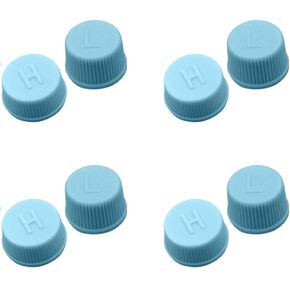 8Pcs Blue Replacement Valve Caps for Car Air Conditioning, Leakproof R134a AC System Charging Port Caps (High and Low Pressure) Valves, Automotive Replacement Air Conditioning Valves