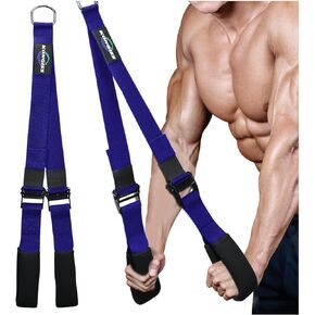 Adjustable Tricep Rope Cable Attachment, Tricep Pull Down Rope, Gym Rope Grip with Anti-Slip Handles, Home Gym Working Out Accessories for Push Downs,Crunches,Facepulls-Blue