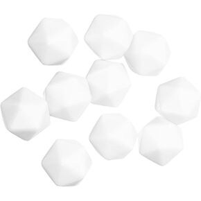 ERINGOGO 10pcs 20 Sided Dice Unfinished Acrylic Dice Blank 10 Sided Dice Kid Blocks Round Corner Dice Giant D20 Table Games Kid Crafts Unfinished Acrylic Blocks White Board Game Child Flirt