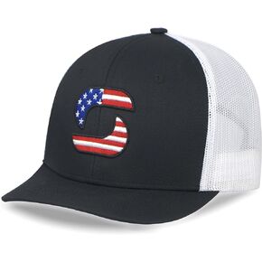 قبعات سائقي الشاحنات ذات العلم الأمريكي للرجال، قبعة بيسبول شبكية خلفية، قبعة Snapback للرجال قابلة للتعديل للارتداء في الهواء الطلق in Kuwait