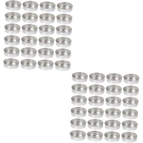 Didiseaon 100 Pcs Candle Aluminum Shell Small Candles in Bulk Cosmetic Containers White Tea Cups Round Tin Tea Light Cups Metal Candle Tin Jars Empty Candle Crafts Making Case Tea Light Tin