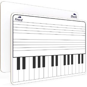 SCRIBBLEDO 11 x 14 Inch Keyboard Practice Dry Erase White Board Lapboard l Durable Portable Double Sided Music Whiteboard for Kids Students Musicians Music Class Supplies
