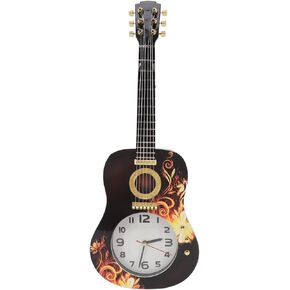HERCHR Guitar Wall Clock, Art Deco Wall Clock Wall Clocks for Living Room Decor Decorative Wall Clocks for Home Office Desk Decoration(A)