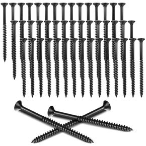 48 Pcs Oil Rubbed Bronze Wood Screws 9 x 3 Inch Extra Long Security Door Hinge Screws, Flat Head, Anti Corrosion