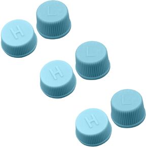 6Pcs Blue Replacement Valve Caps for Car Air Conditioning, Leakproof R134a AC System Charging Port Caps (High and Low Pressure) Valves Air Conditioning Accessories