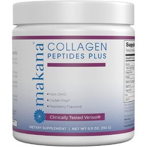 Makana Collagen Peptides Plus – with Verisol®, Vitamin C, Hyaluronic Acid & Amino Acids – Supports Hair, Skin, Nails, & Joints, 30 Servings – Raspberry Flavor