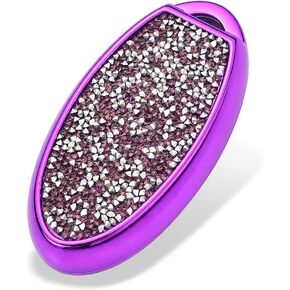 Royalfox 3 4 5 6 أزرار 3D Bling Girly Fashion بدون مفتاح ذكي عن بعد غطاء غطاء فوب لإنفينيتي نيسان مورانو باثفايندر ماكسيما لانيا ألتيما سينترا روج أرمادا (جراب أرجواني مع سلسلة مفاتيح)
