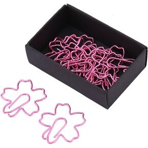 12pcs Cherry Blossom Shape Paper Clips, Metal Wire Bookmark Marking Document Organizing Clip Stationery Supplies for Office School and Home Use