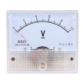 YXQ DC 0-10V Analog Voltmeter Panel,85C1-V Gauge Meter 2.5 Accuracy for Auto Circuit Measurement Tester (DC 10V)