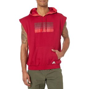 adidas Men's Donovan Mitchell Shortsleeve Hoodie, Team Victory Red, Medium