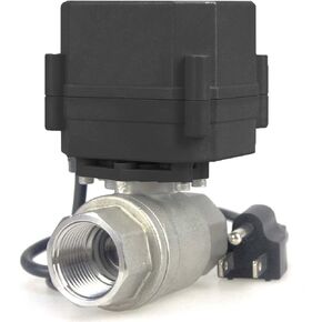 U.S. Plug 110-240Vac 50/60Hz Stainless Steel Normally Closed Manual Override Motorized Electrical Ball Valve (1 inch)