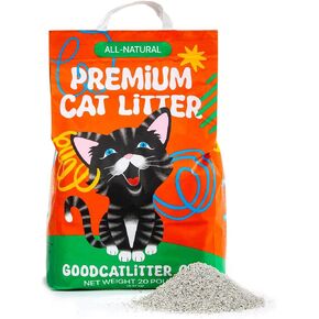Good Cat Litter - Natural Cat Litter from Bentonite, Unscented Clumping Cat Litter 20 lbs, Ultra Absorbent, Lightweight, Odor Control & Dust Free Cat Litter