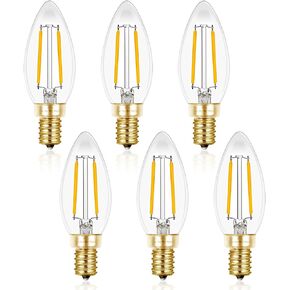 Hizashi Candelabra LED Light Bulbs 25 Watt, Dimmable Chandelier Light Bulbs, 90+ CRI, 200LM, Soft Warm White 2700K, E12 LED Bulb, B10 LED Candle Bulbs, UL Listed, 12 Pack