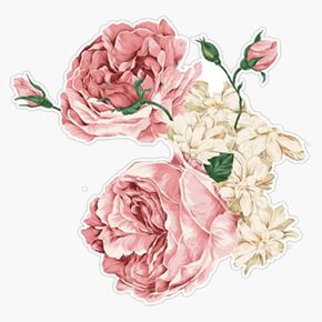 Rambling Rose Flowers Vinyl Sticker Waterproof Bumper Sticker Laptop Window 5"