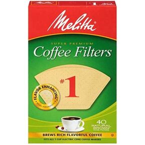 Melitta 620122 Size 1 Natural Brown Coffee Filters, 40 Count