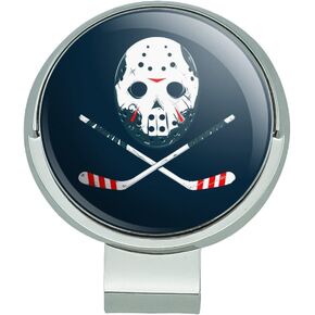 GRAPHICS & MORE Hockey Mask Skull Crossbones Stick Golf Hat Clip with Magnetic Ball Marker