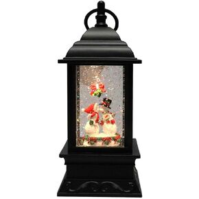 RAZ Imports 2022 Holiday Water Lanterns 9.5" Kissing Snowmen Lighted Water Lantern