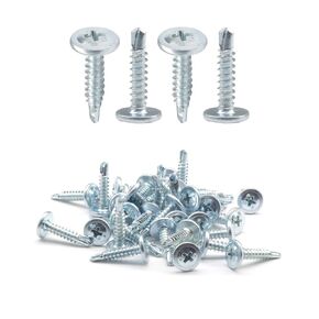 50pcs #8 x 3/4" Self Drilling Truss Head Screws Standard Thread Wood Work MDF Zinc