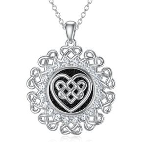 Celtic Knot Necklace Irish Pendant Necklace Love Knot Jewelry Gift for Women Girls