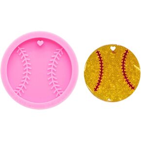 Super Shiny Baseball Silicone Mold Resin Keychain Molds Resin Silicone Molds Epoxy Craft Round Ball Shape Molds for Resin Casting Sport Molds Polymer Clay Mould Key Ring Pendant Making
