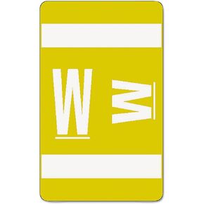 Smead AlphaZ ACCS Color-Coded Alphabetic Label, W, Yellow, 100 Labels per Pack (67193)