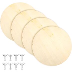 4 Pack Pottery Wheel Bat 12 Inch, 1/3" Thick Round Pottery Bats Clay Throwing Bats with Screws for Making Ceramic Clay, Spinning Clay