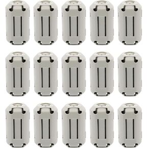 15Pcs 9mm Grey Clip-on Ferrite Ring Core RFI EMI Noise Suppressor Anti-Interference Cable Clip for Telephones Tvs Speakers Radio Audio Equipment Noise Suppressor Video Cable Power Cord