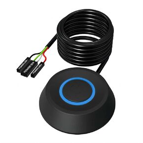 Desktop Computer PC Power Button Switch, 2024 Newest External Remote Start PC Motherboard Power On Off HDD Push Computer Host Button Supply Supplies with 2M Cables