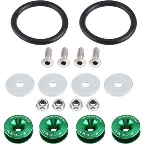 KIMISS Bumper Holder, Car Aluminium Alloy Bumper Washer/Bolt Engine Bay Dress Up Kit Quick Release Fastener (Red)