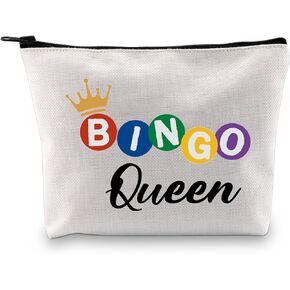 Bingo Queen Makeup Bag Bingo Lover Gifts Funny Bingo Gifts Bingo Travel Bag Bingo Game Gifts (BINGO Queen bag)