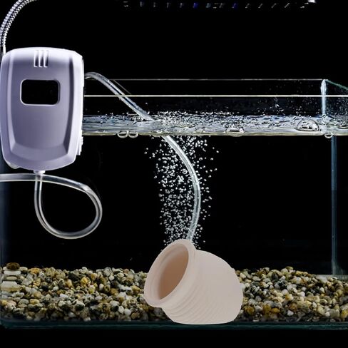 Pet Hide House Small Fish Breeding Cave Black Fish Tank Decor Cave Caketopper Betta Fish Hideout Aquarium Cave White Plant Pot Small Animals Hiding Cave Pottery Hollow Ceramic Skin in Saudi Arabia