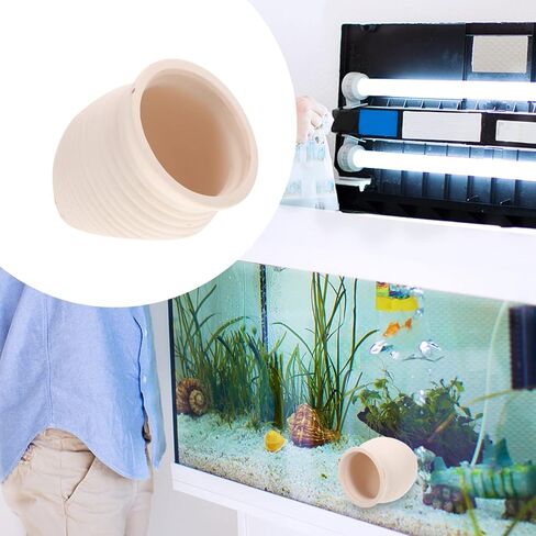 Pet Hide House Small Fish Breeding Cave Black Fish Tank Decor Cave Caketopper Betta Fish Hideout Aquarium Cave White Plant Pot Small Animals Hiding Cave Pottery Hollow Ceramic Skin in Saudi Arabia