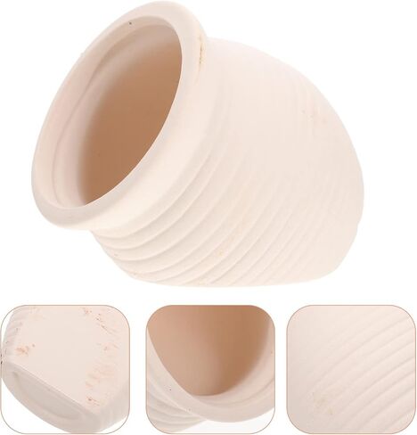 Pet Hide House Small Fish Breeding Cave Black Fish Tank Decor Cave Caketopper Betta Fish Hideout Aquarium Cave White Plant Pot Small Animals Hiding Cave Pottery Hollow Ceramic Skin in Saudi Arabia