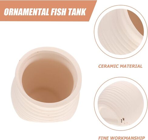 Pet Hide House Small Fish Breeding Cave Black Fish Tank Decor Cave Caketopper Betta Fish Hideout Aquarium Cave White Plant Pot Small Animals Hiding Cave Pottery Hollow Ceramic Skin in Saudi Arabia