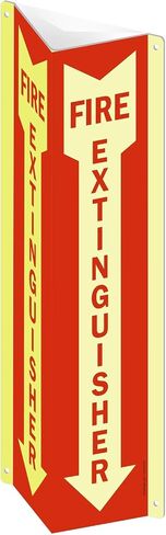 SmartSign “Fire Extinguisher" Projecting Sign, Fire Extinguisher with Arrow | 4" x 18" Polished Acrylic in Kuwait