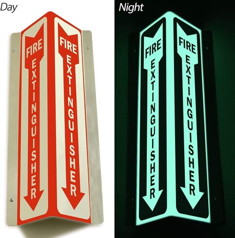 SmartSign “Fire Extinguisher" Projecting Sign, Fire Extinguisher with Arrow | 4" x 18" Polished Acrylic in Kuwait