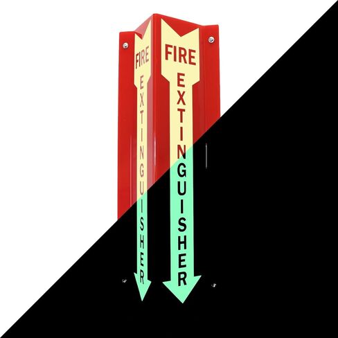 SmartSign “Fire Extinguisher" Projecting Sign, Fire Extinguisher with Arrow | 4" x 18" Polished Acrylic in Kuwait