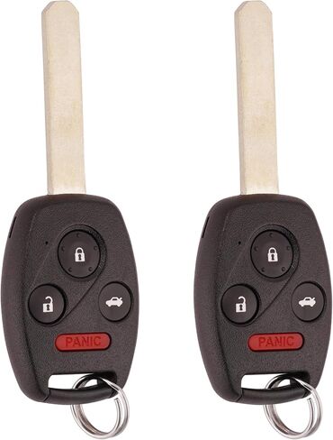 لاستبدال مفتاح Honda Key Fob مع حلقة مفاتيح متوافقة مع Honda Civic EX Si Hybrid 2006-2013 Mdx 2007-2013 4 أزرار للتحكم عن بعد للدخول بدون مفتاح N5F-S0084A 35111-SVA-306، عبوتان (Hod-4R) in Kuwait