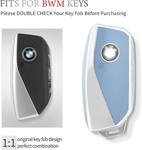 غطاء مفتاح Fob من OFFCURVE لسيارة BMW، حافظة مفاتيح سيارة خاصة متوافقة مع BMW I7 M Sport 2023 X7 i7 xi X1 IX M5 7 Series 735Li 740 4 أزرار ذكية لحامل المفاتيح الذكية، أسود in Kuwait