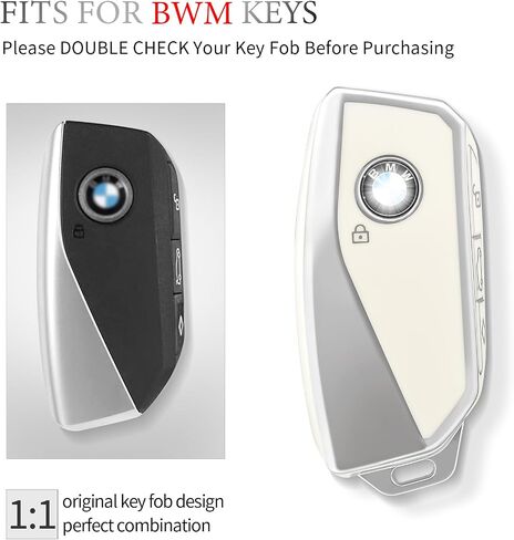 غطاء مفتاح Fob من OFFCURVE لسيارة BMW، حافظة مفاتيح سيارة خاصة متوافقة مع BMW I7 M Sport 2023 X7 i7 xi X1 IX M5 7 Series 735Li 740 4 أزرار ذكية لحامل المفاتيح الذكية، أسود in Kuwait