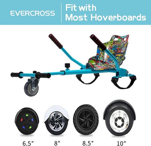 ملحقات مقعد SUNSHINE Hoverboard Kart لسكوتر التوازن الذاتي بعجلتين مقاس 6.5 بوصة و8 بوصة و10 بوصة (أزرق منقوش) in Kuwait