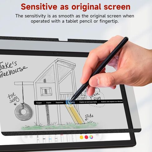 شاشة خصوصية مغناطيسية من Mamol متوافقة مع هاتف Samsung Galaxy Tab S7 FE 5G 2021 / Galaxy Tab S9 Plus 2023/Galaxy Tab S8 Plus 5G / Tab S7 Plus 12.4 بوصة، فلتر مضاد للضوء الأزرق/الوهج قابل للإزالة in Kuwait