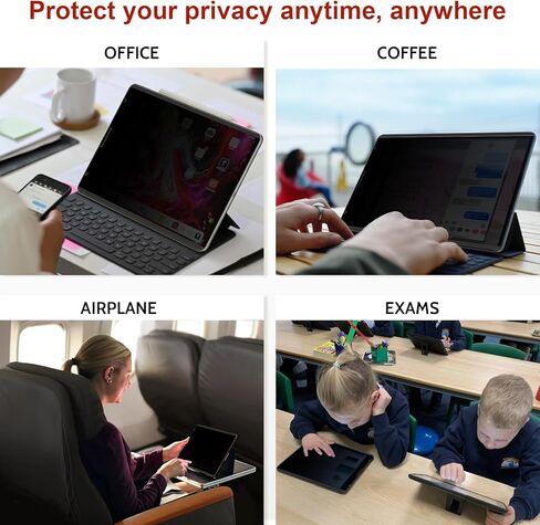 شاشة خصوصية مغناطيسية من Mamol متوافقة مع هاتف Samsung Galaxy Tab S7 FE 5G 2021 / Galaxy Tab S9 Plus 2023/Galaxy Tab S8 Plus 5G / Tab S7 Plus 12.4 بوصة، فلتر مضاد للضوء الأزرق/الوهج قابل للإزالة in Kuwait