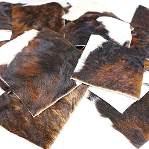 RODEO 10 PCS Assorted Color Hair On Cowhide Remnant Scraps for Crafts (5x5 in) in Saudi Arabia